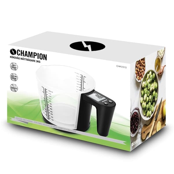 Champion Köksvåg Måttbägare 3kg 1200ml KV310 Svart