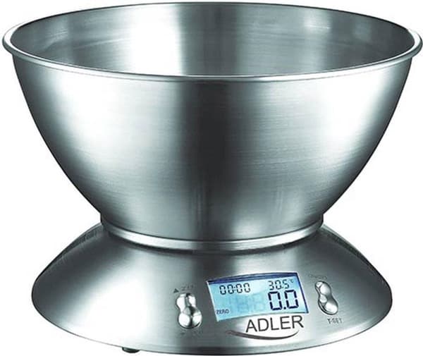 Adler AD 3134 Elektronisk köksvåg Rostfritt stål Rund