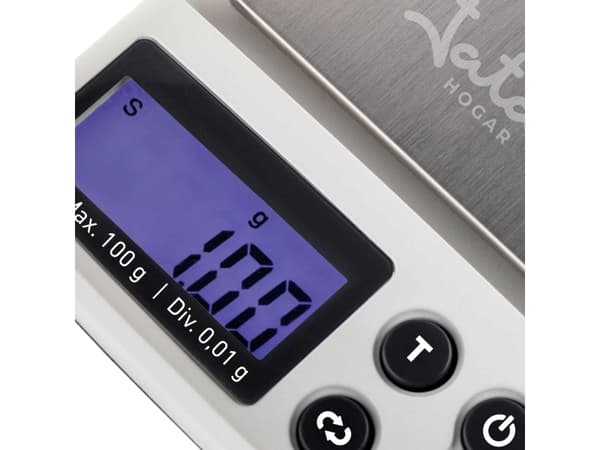 JATA HBAL1774, Elektronisk kjøkkenvekt, 0,1 kg, 0,01 g, Hvit, Rustfritt stål, Rustfritt stål