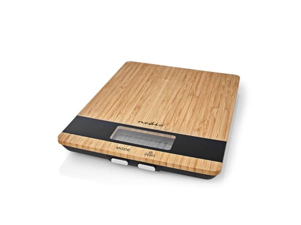 Nedis KASC600WD, Elektronisk köksvåg, 5 kg, 1 g, Trä, Plast, Bänkdiskmaskin