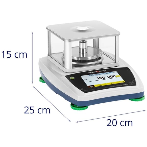 Steinberg Systems Precisionsbalans - 200 g / 0,001 g - Ø 98 mm - touch LCD - dragskydd av glas