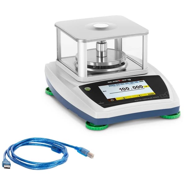 Steinberg Systems Precisionsbalans - 200 g / 0,001 g - Ø 98 mm - touch LCD - dragskydd av glas