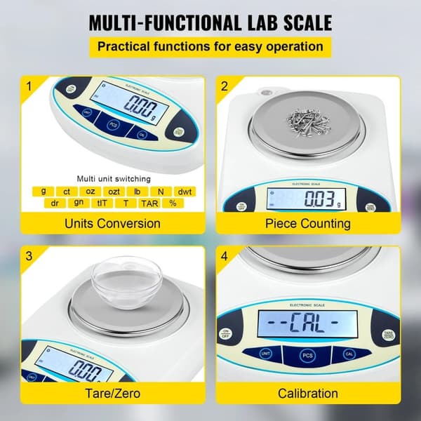 3000g kapacitet 0,01g noggrannhet laboratorium analytisk våg, hög precision, flera användbara funktioner, stabil och exakt mätning