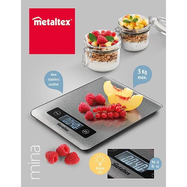 Metaltex Køkkenhjælpere Mina Digital Køkkenvægt Rustfrit Stål
