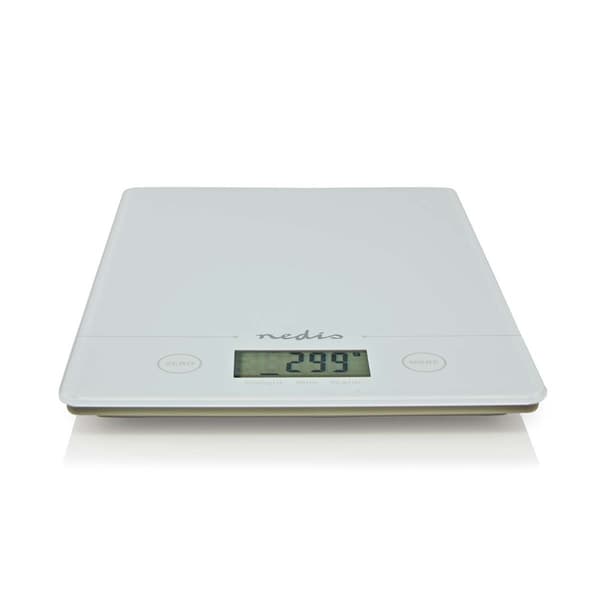 Nedis Kjøkken Scales | Digital | Glass / Plast | CR 2032 Battery | Hvit