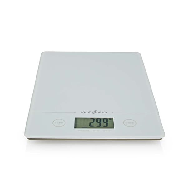 Nedis Kjøkken Scales | Digital | Glass / Plast | CR 2032 Battery | Hvit