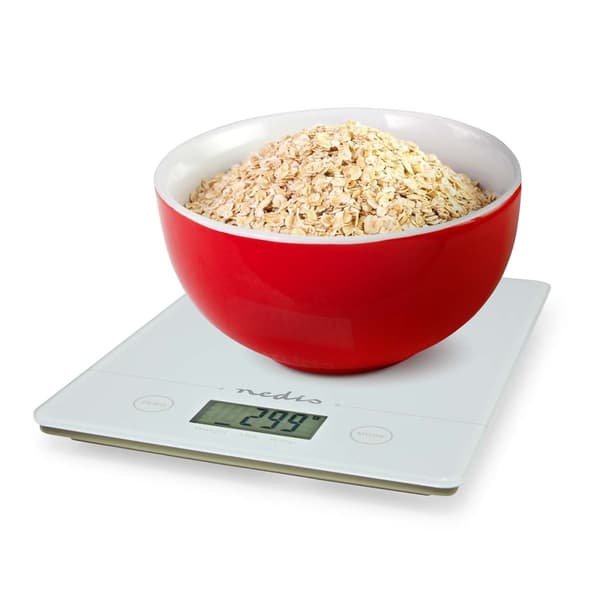 Nedis Kjøkken Scales | Digital | Glass / Plast | CR 2032 Battery | Hvit