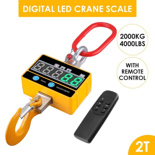 Digital Kranvægt 2000kg/4000lb - Høj Præcision, Genopladelig, Fjernbetjening