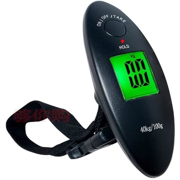 Digital bagagevåg 40 kg-100 g för resväska, resväska, hängvåg, minifickavåg (färg: svart)[403]
