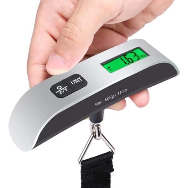 Elektronisk Bagagevåg - LINSUNG - Grå - LCD-display - Precisionssensor - Bälte i flätad design