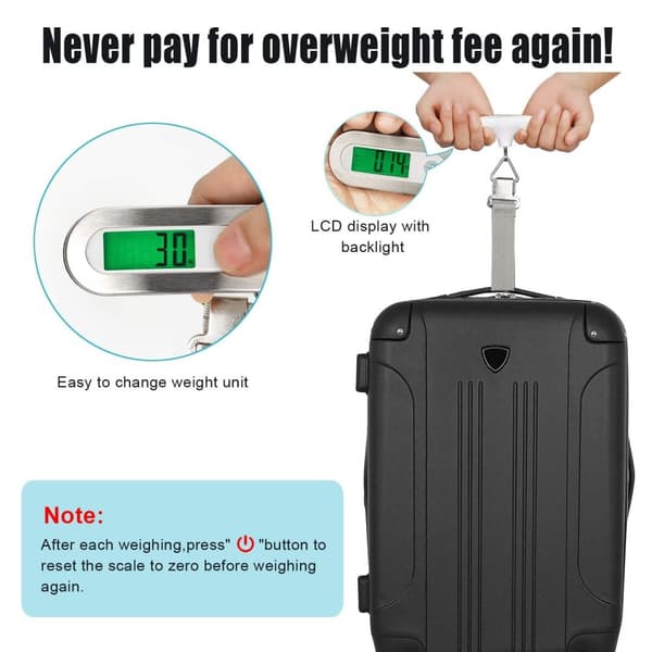 INF Digital bagasjevekt med krokstropp 50 kg