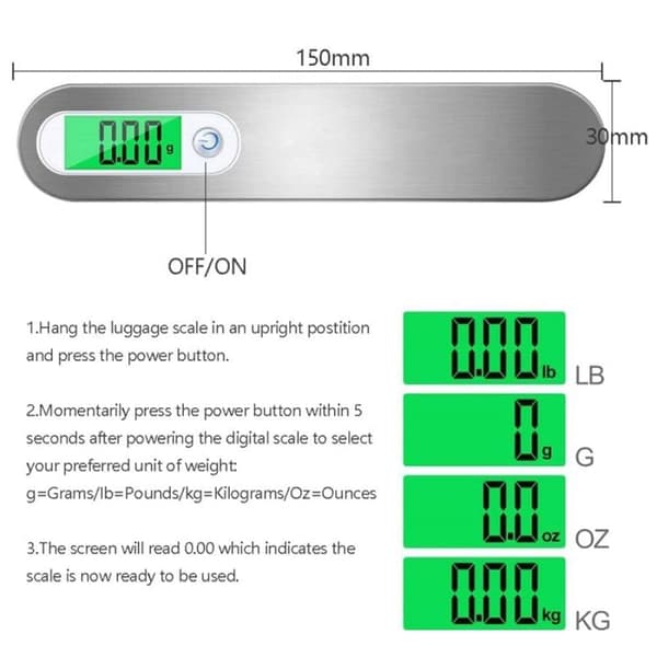 INF Digital Bagagevåg med Krokband 50kg