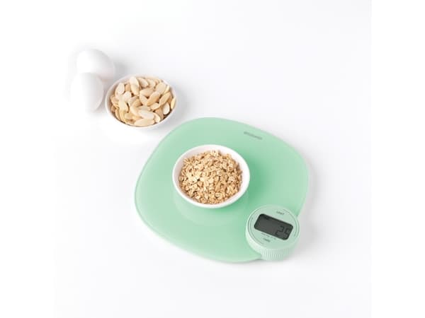 Brabantia Tasty+, Elektronisk köksvåg, 5 kg, 1 g, Grön, Bänkdiskmaskin, Rund