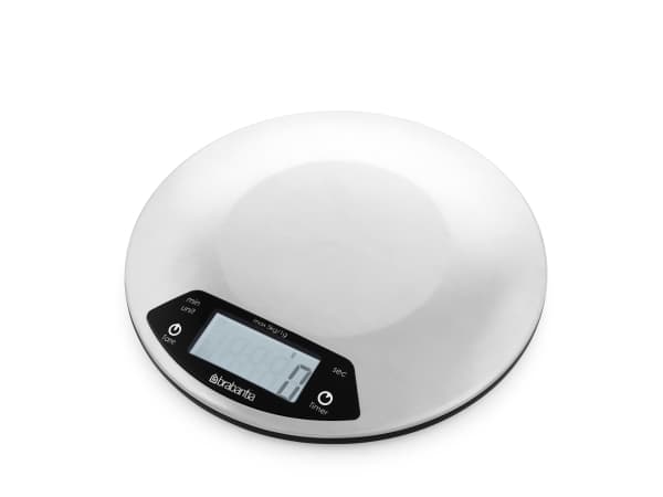 Brabantia 480560, Sähkökeittiövaaka, 5 kg, 1 g, Ruostumaton teräs, AAA, 200 x 200 x 24 mm