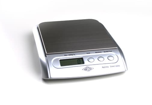 Wedo Electronic Scale OPTIMO Steel 5000, LCD, 4x 1.5 V AAA, Silver, 245 x 186 x 40 mm, 650 g