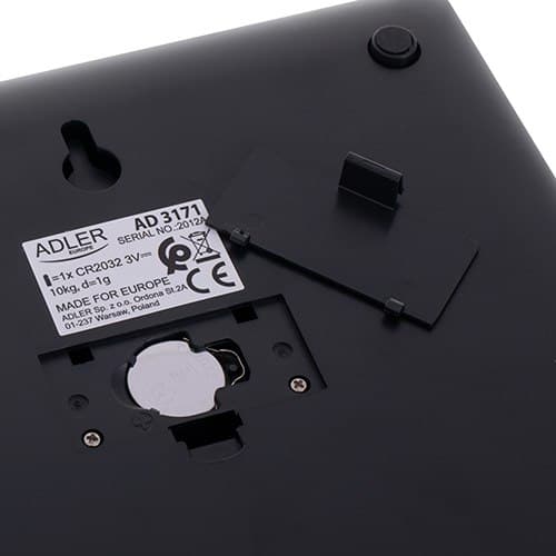 Adler | Köksvåg | AD 3171 | Maximal vikt (kapacitet) 10 kg | Examen 1g | Displaytyp LCD | Svart