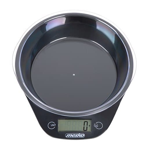 Mesko | Keittiövaaka kulholla | MS 3164 | Enimmäispaino (kapasiteetti) 5 kg | Valmistuminen 1g | Näyttötyyppi LCD | Musta