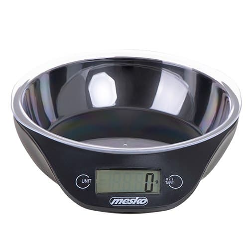 Mesko | Keittiövaaka kulholla | MS 3164 | Enimmäispaino (kapasiteetti) 5 kg | Valmistuminen 1g | Näyttötyyppi LCD | Musta