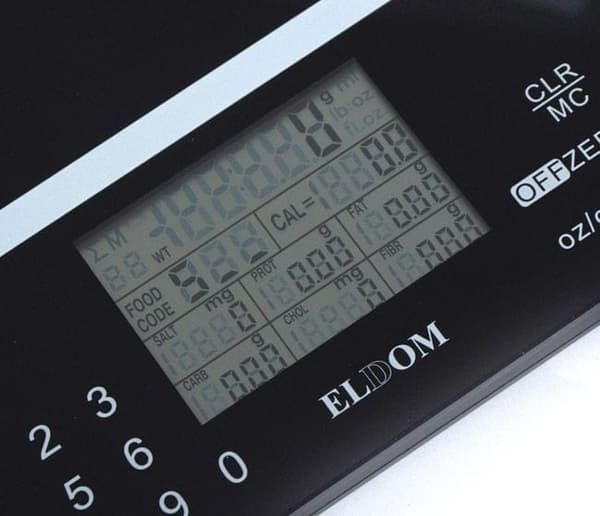 ELDOM DWK200 køkkenvægt med kalorie- og kolesterolmåling til 999 programmerede produkter