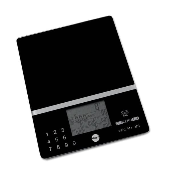 ELDOM DWK200 køkkenvægt med kalorie- og kolesterolmåling til 999 programmerede produkter