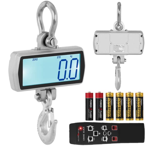 Hængende lagerkrogvægt med fjernbetjening, stort LCD display, 500 / 0,1 kg
