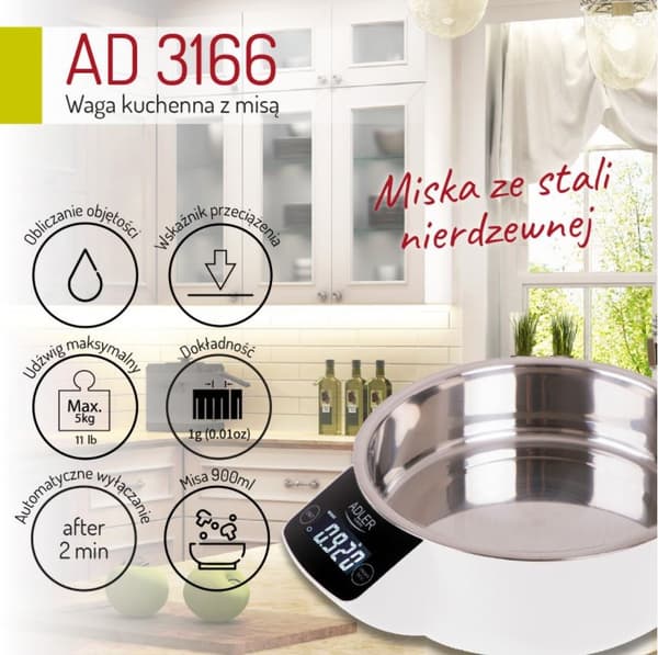 Adler AD 3166 Elektronisk køkkenvægt