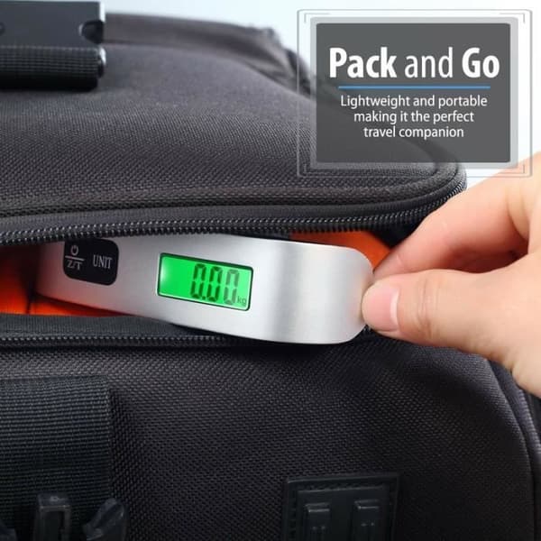 Elektronisk bagagevåg, med tarafunktion, rem och batteri ingår (antal, set med 2 delar)