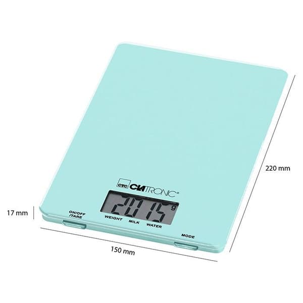 Köksvåg - Clatronic - KW 3626 - Mint/grön - LCD-skärm - 5 kg max - Tarafunktion