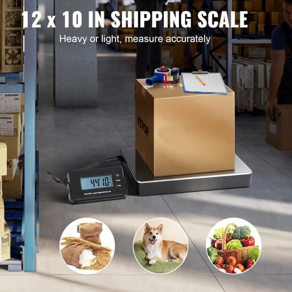 150g- 200kg 12" x 10" delad digital fraktvåg med LCD-skärm, exakt postvåg, AC/DC-strömförsörjning