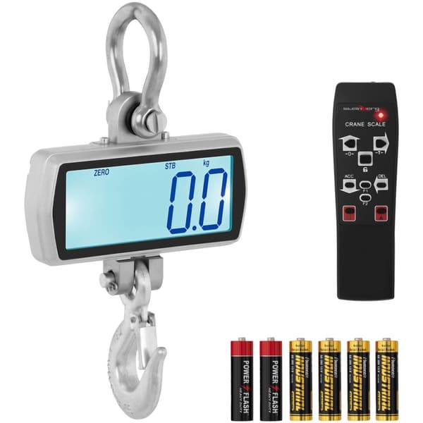Hængende lagerkrogvægt med fjernbetjening, stort LCD display, 500 / 0,1 kg