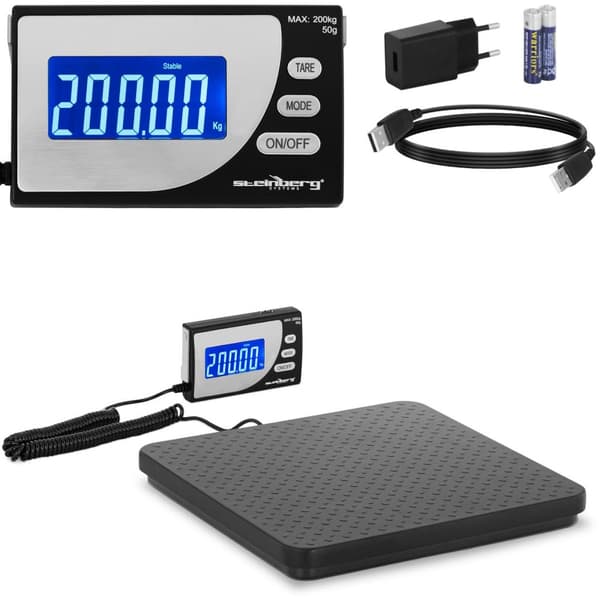 Teollisuuspakettivaaka jopa 200 kg / 50 g LCD USB
