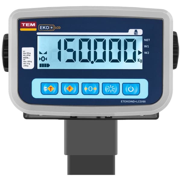 Industriel platformsvægt RS232 interface 150 kg / 50 g LCD M LEGALISERING
