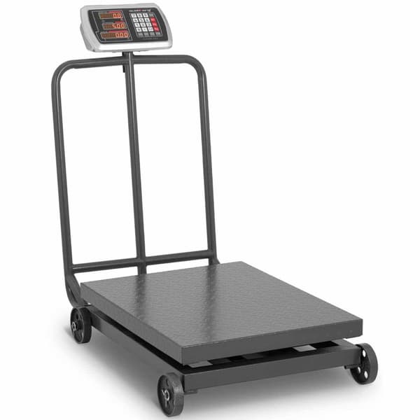 Teollinen tasovaaka pyörillä 600 kg / 100 g LCD