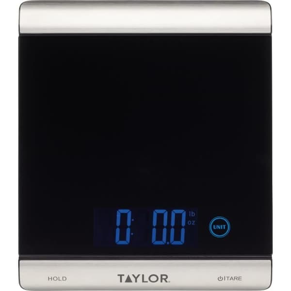 Taylor Pro köksvåg 22,5 x 19,5 x 2 cm glas svart/silver