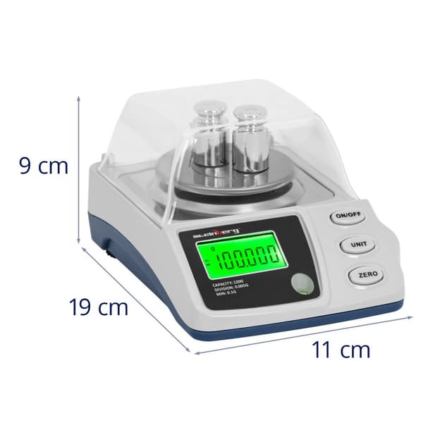 Steinberg Systems - Digital precisionsvåg - 0,1 - 120 g / 0,005 g - Ø 68 mm - Vindskydd