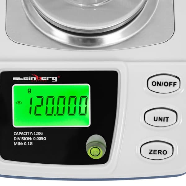 Steinberg Systems - Digital precisionsvåg - 0,1 - 120 g / 0,005 g - Ø 68 mm - Vindskydd