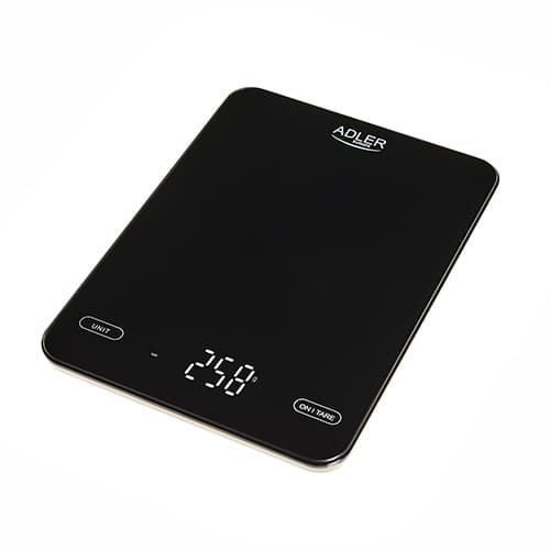 AD 3177 svart 10kg köksvåg laddas via USB