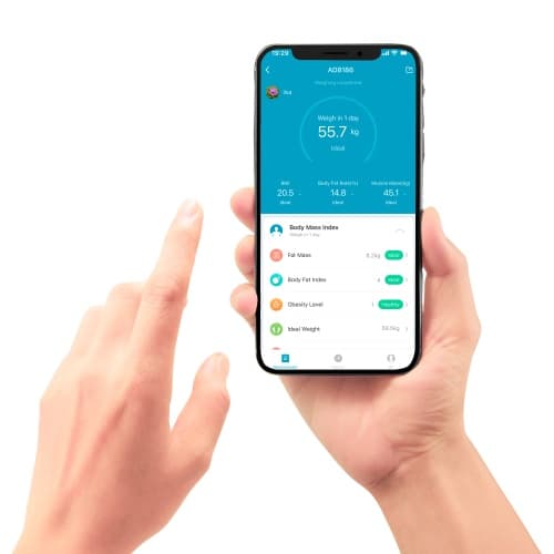 AD 8186 Svart Analytisk Badrumsvåg - Smart - Tuya App
