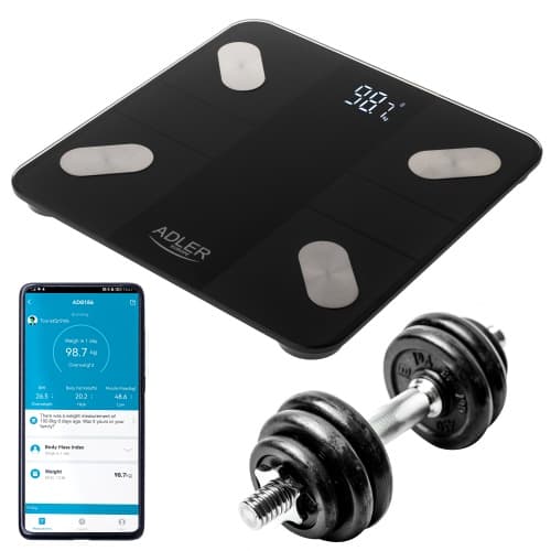 AD 8186 Svart Analytisk Badrumsvåg - Smart - Tuya App