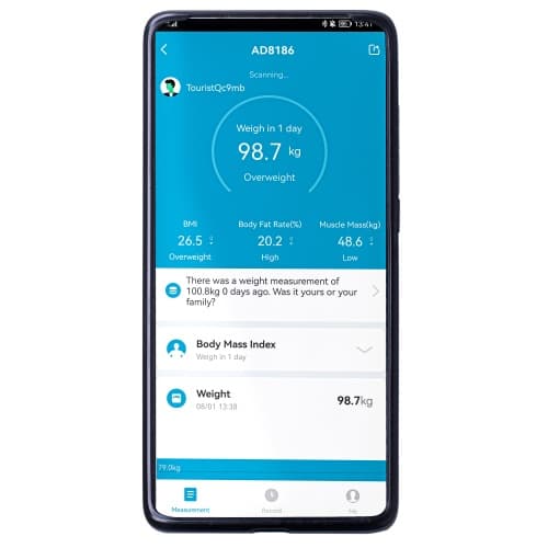 AD 8186 hvid Analytisk badevægt - Smart - Tuya app