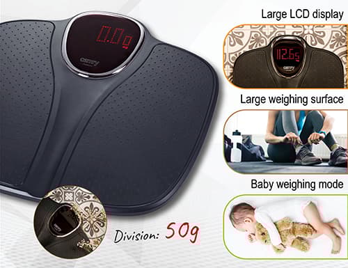 CR 8171 sort Badevægt med babyvejefunktion