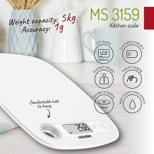 MS 3159 vit Köksvåg