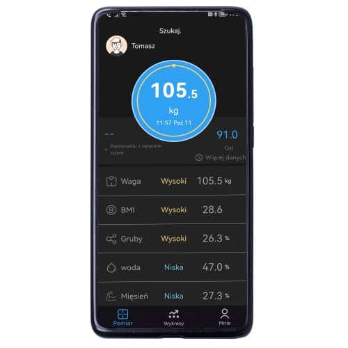 AD 8187 valkoinen analyyttinen kylpyhuonevaaka - Smart - FitGo App