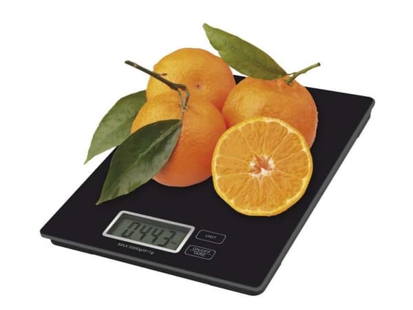 Emos 2617001401, Elektroninen keittiövaaka, 5 kg, 1 g, Musta, lasi, g, lb, oz