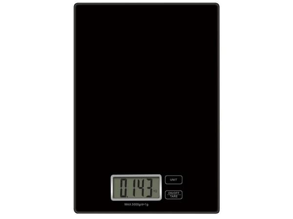 Emos 2617001401, Elektroninen keittiövaaka, 5 kg, 1 g, Musta, lasi, g, lb, oz