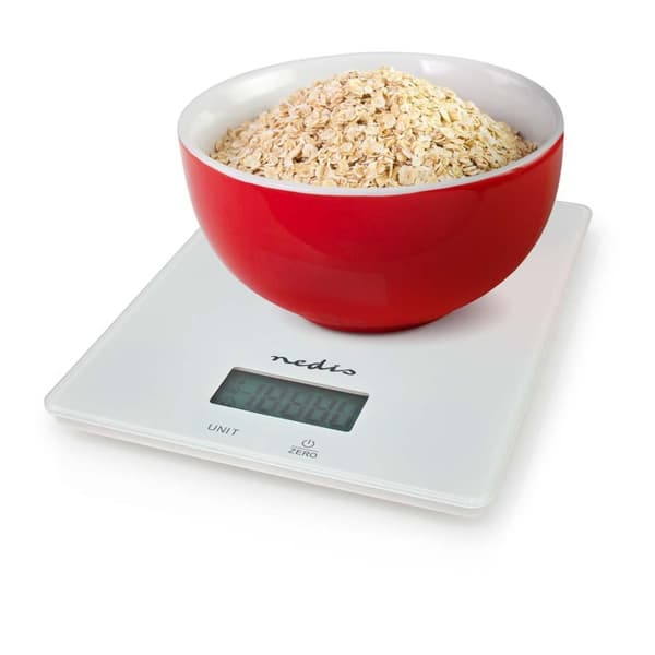 Nedis KASC610WT Køkkenvægt Digital Glas / Plast Hvid
