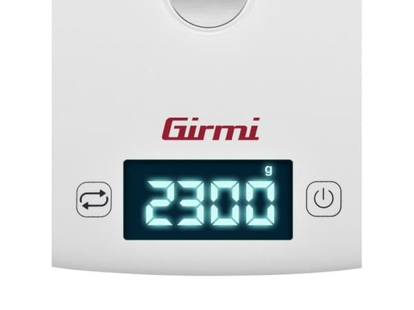 Girmi PS02, Elektronisk köksvåg, 5 kg, 1 g, Orange, Vit, Bänkdiskmaskin, Rund