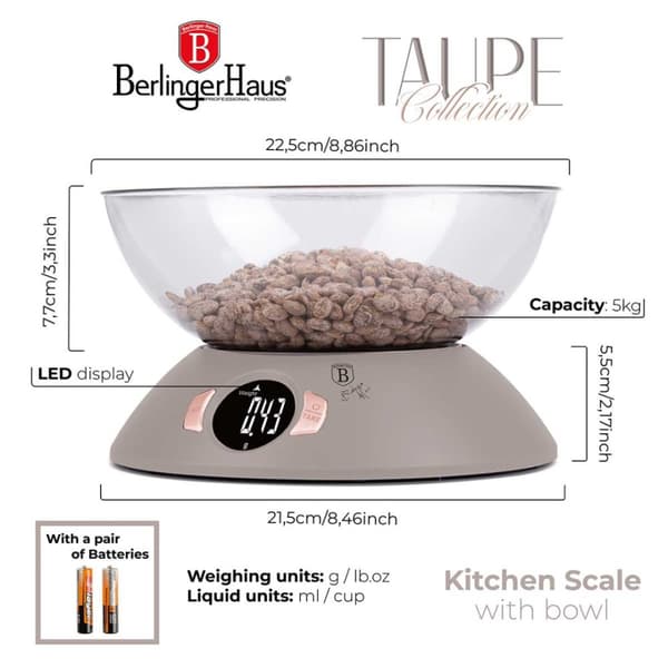 KÖKSVÅG MED SKÅL BERLINGER HAUS BH-9616 TAUPE