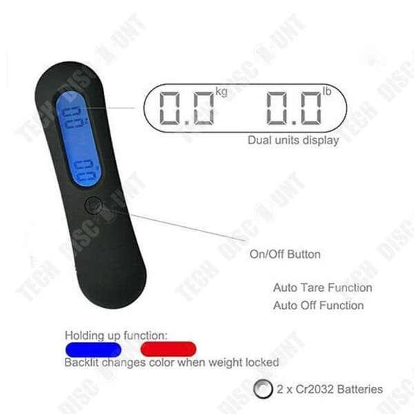 TD® Ny bärbar elektronisk våg Bärbar LCD-skärm med dubbla enheter Resbagageväska Bagagekrok