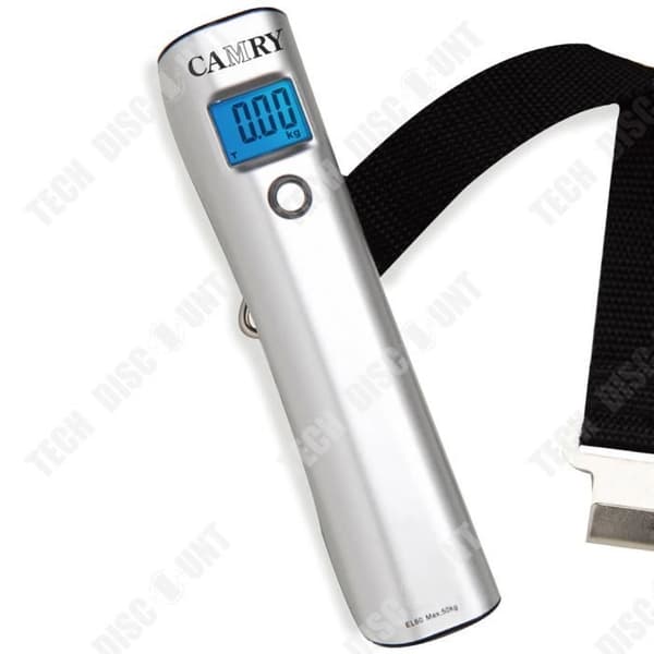 TD® Bärbar elektronisk bagagevåg kallad 50 kg LED natt med högupplöst display kroktyp hemresor